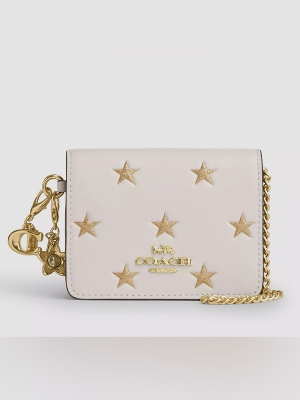 Coach BOXED WALLET ON A CHAIN WITH STAR PRINT